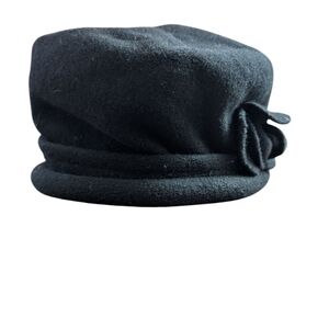 Parkhurst Black Hat with Elegant Fabric Detail